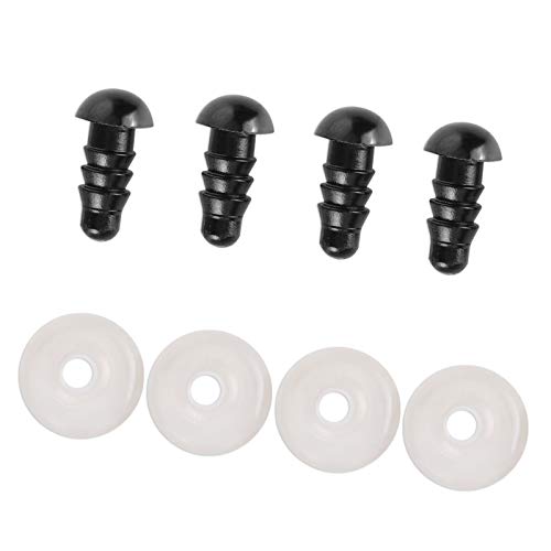 Uzinb 100 Stück 6 mm / 8 mm / 9 mm / 10 mm / 12 mm DIY Kunststoff Sicherheitsaugen und 100 Stück Unterlegscheiben Puppen Spielzeug Zubehör Tierherstellung Basteln Augen von Uzinb