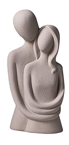 Moderne Skulptur Paar Deko Figur - Stilvolles Symbol Für Liebe Und Zuneigung Aus Keramik - Abstrakte Kunstverzierung - Deko Gut Als Geschenk-Idee Geeignet,Grau,Couple Statue A von Uziqueif