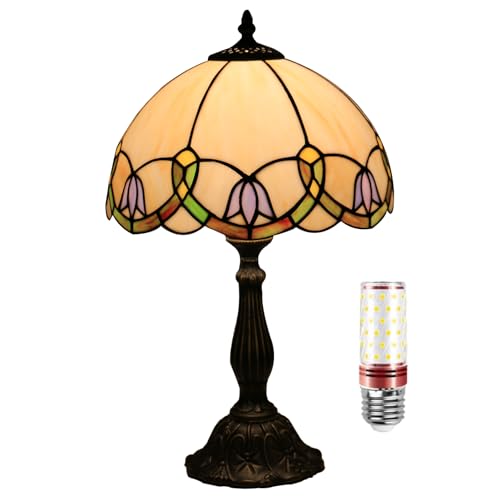 Uziqueif 12 Zoll Tiffany Lamp, Schlafzimmer Lampen Nachttisch, Wohnzimmer Dekoration Vintage Tischlampe, Tiffany Tischlampen von Uziqueif