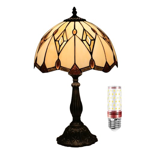 Uziqueif 12 Zoll Tiffany Tischlampen, Tiffany Lamp, Schlafzimmer Lampen Nachttisch, Wohnzimmer Dekoration Vintage Tischlampe von Uziqueif