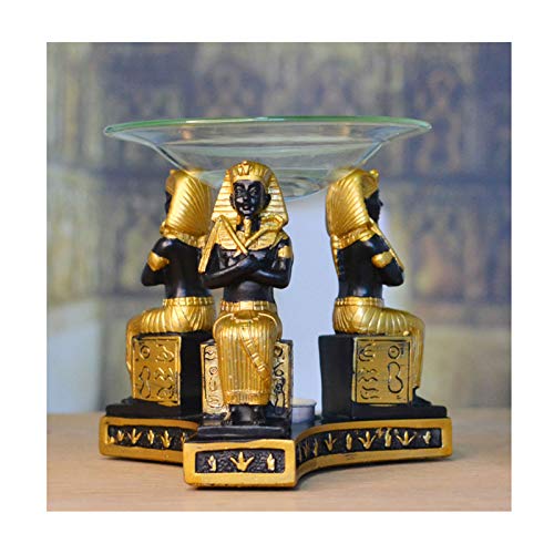 Uziqueif Ätherisches Öl Brenner wärmer, ägyptische Ornamente Pharao Teelicht Aromadiffusor mit Schale für Spa Yoga Meditation Home Decoration Geschenkartikel,Pharaoh a Uziqueif Ätherisches Öl Brenner wärmer, ägyptische Ornamente Pharao Teelicht Aromadiffusor mit Schale für Spa Yoga Meditation Home Decoration Geschenkartikel,Pharaoh a von Uziqueif
