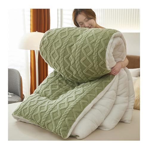 Uziqueif Dicke Bettdecke, Warme Baumwolle Winter Decke, Plüsch Winterdecke - Winter Warmer Lamm Samtkern Steppdecke, Flauschige Kaschmir Steppdecken für Duvet,Yellow Green,150×200cm/2.5kg Uziqueif Dicke Bettdecke, Warme Baumwolle Winter Decke, Plüsch Winterdecke - Winter Warmer Lamm Samtkern Steppdecke, Flauschige Kaschmir Steppdecken für Duvet,Yellow Green,150×200cm/2.5kg von Uziqueif