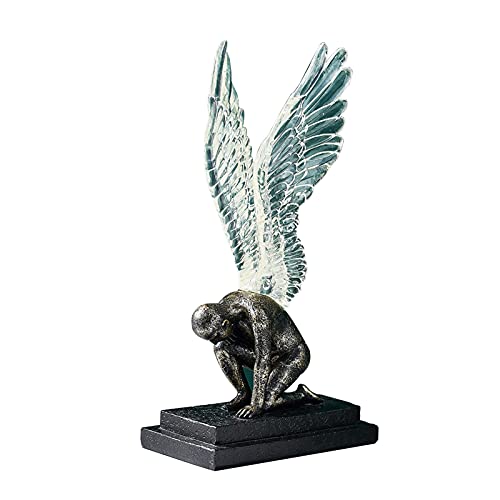 Uziqueif Engel Skulptur Modern Wohnzimmer Deko, Mit Transparente FlüGel Figuren Engel Statue, Dekoration Wohnung Weinschrank Schlafzimmer BüRo Dekofiguren Skulpturen Und Statuen von Uziqueif