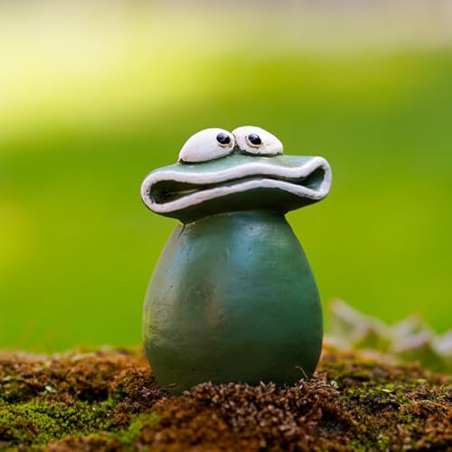 Uziqueif Frosch deko Garten Figuren, gartendeko für draußen wetterfest dekofiguren, Harz frösche Statue Für Balkon miniteich Terrasse Deko,A von Uziqueif