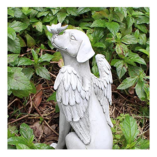 Uziqueif Grabsteine Urnengrab, Grabschmuck Grabstein Hund mit Engel Flügel - Danke für Die Schöne Zeit, Frost- Und Wetterfest, Gedenksteine für Hunde, Grabdeko von Uziqueif