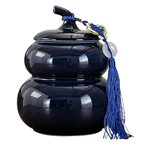 Uziqueif Groß Urne für Asche Erwachsene/Tier aus Keramik, Kreative Klein Denkmal Andenken Urne für Haustier oder Menschliche Asche, Urne Hund, Urne Katze, 1600ml,Dark Blue Uziqueif Groß Urne für Asche Erwachsene/Tier aus Keramik, Kreative Klein Denkmal Andenken Urne für Haustier oder Menschliche Asche, Urne Hund, Urne Katze, 1600ml,Dark Blue von Uziqueif