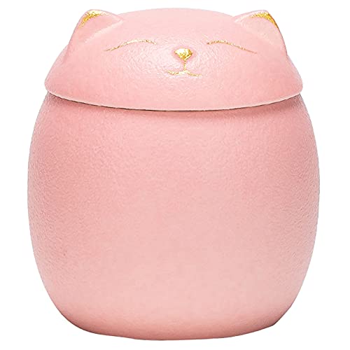 Uziqueif Katzen-Urne, Mini Urne aus Keramik Wasserdicht Gedenkurne Andenken Urne Memorial Beerdigung zur sicheren Aufbewahrung von Asche,Rosa von Uziqueif