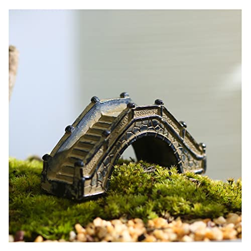 Uziqueif Miniature Garden Ornament Retro Brücke Figurine - Harz Gartenbogenbrücke Verzierung für Blumentöpfe, Aquarium, Bonsai, Yard, Garten Dekor,Bridge von Uziqueif