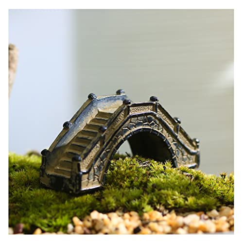 Uziqueif Miniature Garden Ornament Retro Brücke Figurine - Harz Gartenbogenbrücke Verzierung für Blumentöpfe, Aquarium, Bonsai, Yard, Garten Dekor,Bridge von Uziqueif
