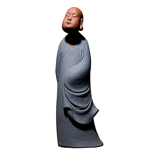 Uziqueif Mönche Figur Statue, sitzend Lucky Buddha Statue Figuren Ornamente Meditation Wohnkultur Garten drinnen oder draußen Feng Shui Meditation Yoga Figuren (Little Monk C) von Uziqueif