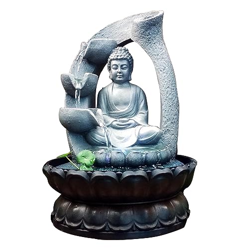 Uziqueif Sitzende Buddha Zimmerbrunnen, Tischbrunnen Waterscape aus Kunstharz, Feng Shui Wohn Raum Dekoration für Wohnzimmer, Schlafzimmer, Büro, viel Glück zum Geschenk,Grau,Buddha A Uziqueif Sitzende Buddha Zimmerbrunnen, Tischbrunnen Waterscape aus Kunstharz, Feng Shui Wohn Raum Dekoration für Wohnzimmer, Schlafzimmer, Büro, viel Glück zum Geschenk,Grau,Buddha A von Uziqueif