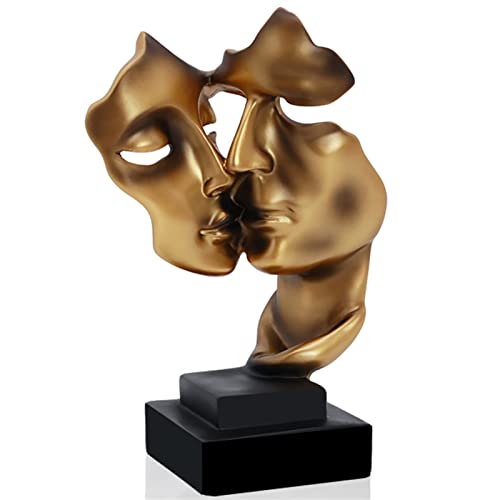 Uziqueif Skulptur Deko Stille Ist Eine Golden Abstrakte Kunst Statue Dekoration Wohnzimmer Büro Bar Café Eingang Statuen Und Skulpturen,Harz,Gold von Uziqueif