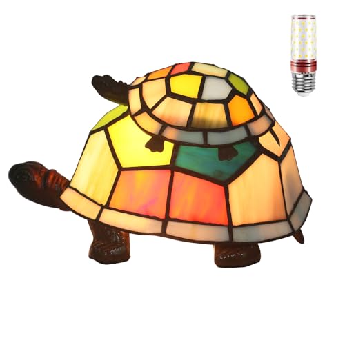 Uziqueif Tiffany Lampe Tier, Schildkröte Tiffany Style Tischlampe, Buntglas Lampe, Dekorative Tischlampe Wohnzimmer, Nachttischlampe Für Schlafzimmer, Büro Lampen,a von Uziqueif
