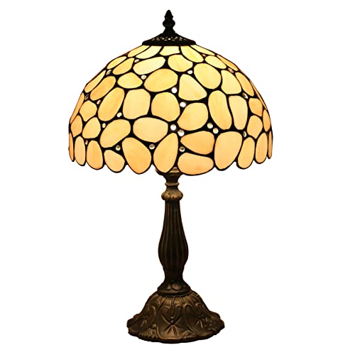 Uziqueif Tiffany Tischlampe, 12 Zoll Tiffany Style Lampe, Lampenschirm Glas, Modern Art Deco Lampe, Tischlampen für Schlafzimmer Nachttischlampe Office von Uziqueif