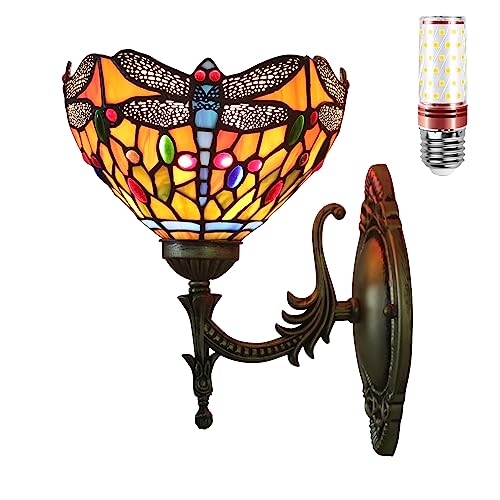 Uziqueif Tiffany Wandlampe, Wandleuchte Innen Vintage Wandlampe, Treppenhaus, Schlafzimmer, Wohnzimmer Wandleuchten aus Glas von Uziqueif