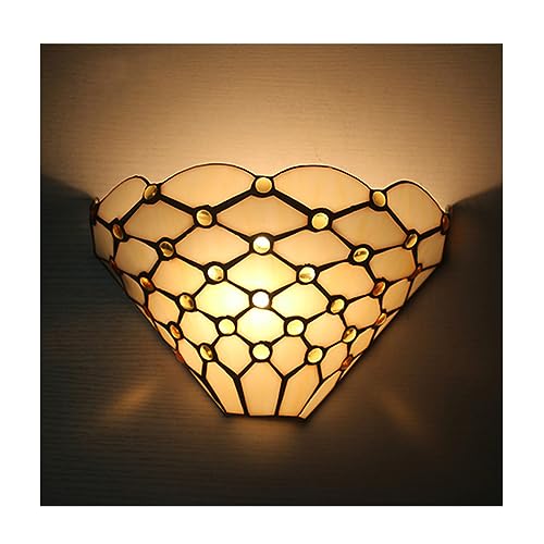 Uziqueif Vintage Wandleuchte/Wandlampe Innen im Tiffany-Stil, Retro Wandbeleuchtung mit 1pcs Leuchtmittel und Lampenschirm aus Buntglas - für Wohnzimmer Schlafzimmer Treppenhaus Flur Kinderzimmer,F Uziqueif Vintage Wandleuchte/Wandlampe Innen im Tiffany-Stil, Retro Wandbeleuchtung mit 1pcs Leuchtmittel und Lampenschirm aus Buntglas - für Wohnzimmer Schlafzimmer Treppenhaus Flur Kinderzimmer,F von Uziqueif