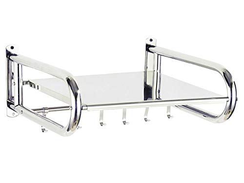 Uziqueif Wandhalterung Mikrowelle, Ofen Mikrowellen Regal für KüChe Mit 6 Mobilen Haken Verdicken Rostfreier Stahl Mikrowellenhalterung KüChenregal von Uziqueif