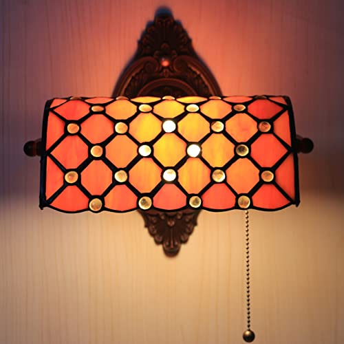 Uziqueif 10 Zoll Tiffany wandlampe, Wandlampe innen Vintage, wandlampe mit Schalter, Wandleuchte innen, leselampe wandmontage, E27 Wall Sconce Lighting Decor von Uziqueif