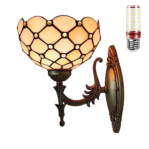Uziqueif Wandleuchte Innen, Tiffany Wandlampe, Lampenschirm aus Glas, für Wohnzimmer Schlafzimmer Korridor Nachtlicht, Tiffany von Uziqueif