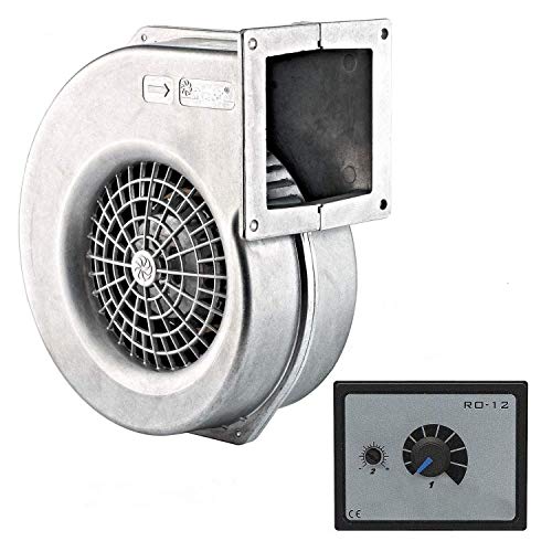 Uzman-Versand AG160E Industriegebläse mit 500W Drehzahlregler, ALU Lüfter Ventilator Kessellüfter Industrielüfter Industrieventilator Kesselgebläse Druckgebläse Brenner Ofen 230V Radial Drucklüfter von Uzman-Versand