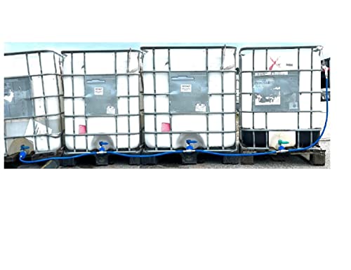 UZMAN - IBC TANK Adapter Verbinder mit Flexibler Wasserschlauch, Hahn, Wassertank, Regentonne Regenwassertank Verbindungsset Container Garten Bewässerung (4X IBC Tank-Schlauch) von Uzman