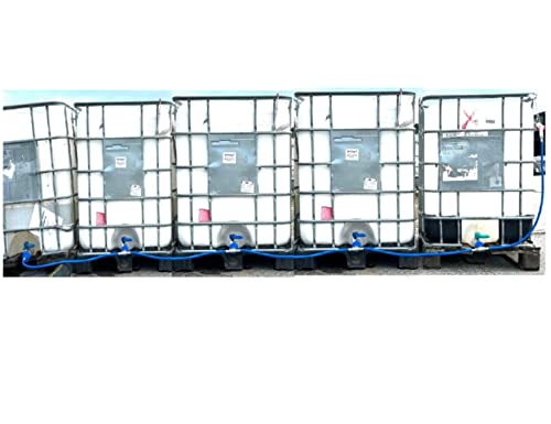 UZMAN - IBC TANK Adapter Verbinder mit Flexibler Wasserschlauch, Hahn, Wassertank, Regentonne Regenwassertank Verbindungsset Container Garten Bewässerung (5X IBC Tank-Schlauch) von Uzman