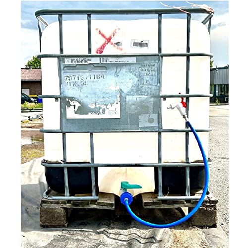 UZMAN - IBC TANK Adapter Verbinder mit Flexibler Wasserschlauch, Hahn, Wassertank, Regentonne Regenwassertank, Verbindungsset Container Garten Bewässerung (1X IBC Tank-Schlauch) von Uzman