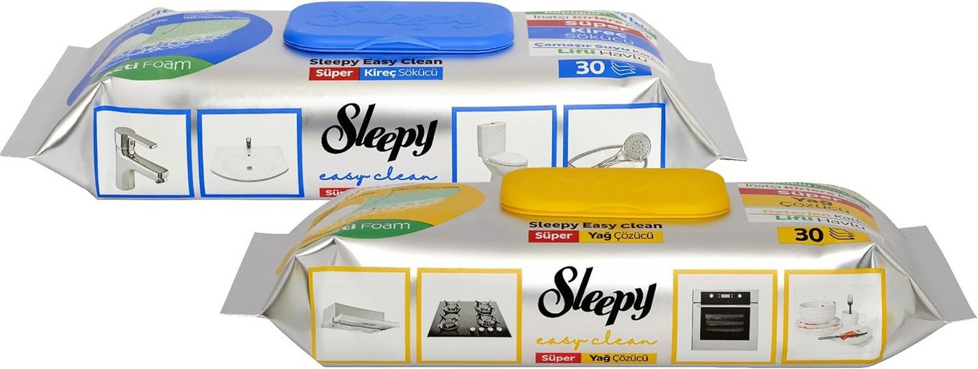 Uzman Sleepy Easy Clean im Set Reinigungstücher Feuchttücher Reinigung Reinigungstücher (Fusselfrei – hinterlässt keine Rückstände, Reißfest, Saugstark) von Uzman