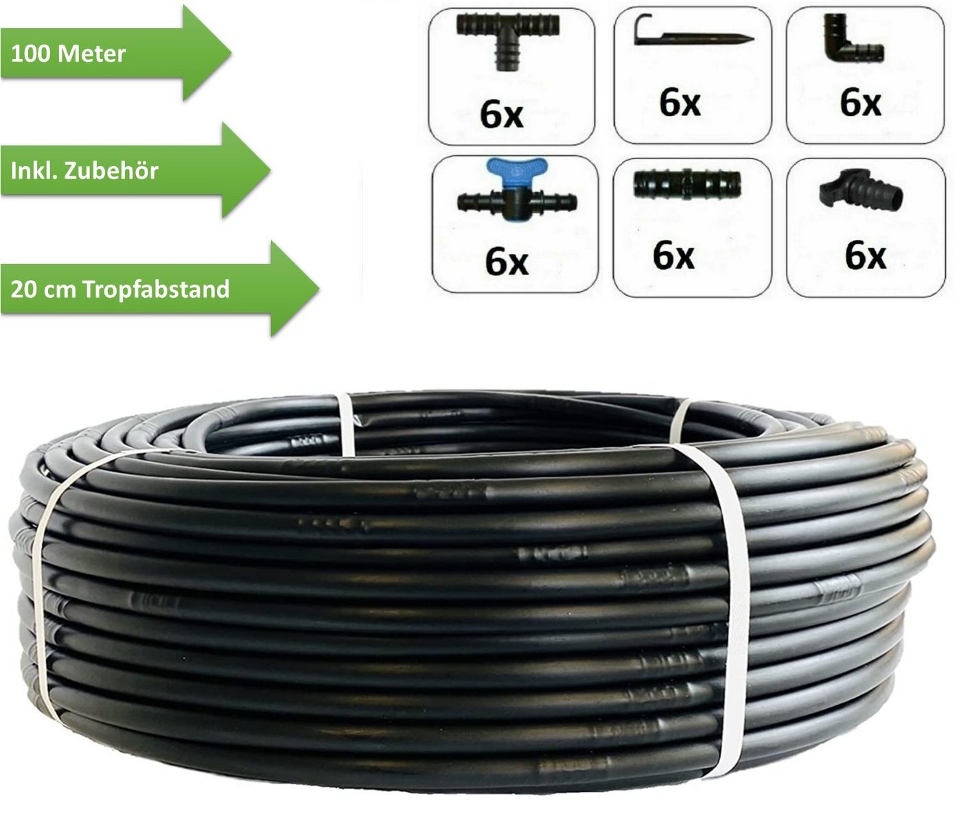 Uzman Tropfschlauch Tropfschlauch Perlschlauch Garten Bewässerung 100 Meter, (36 Teilig. Erdhaken - Eckverbinder 90° - Geradeverbinder - Schlauchstopfer - T-Form - Auslaufhahn), UV-Beständig Uzman Tropfschlauch Tropfschlauch Perlschlauch Garten Bewässerung 100 Meter, (36 Teilig. Erdhaken - Eckverbinder 90° - Geradeverbinder - Schlauchstopfer - T-Form - Auslaufhahn), UV-Beständig von Uzman