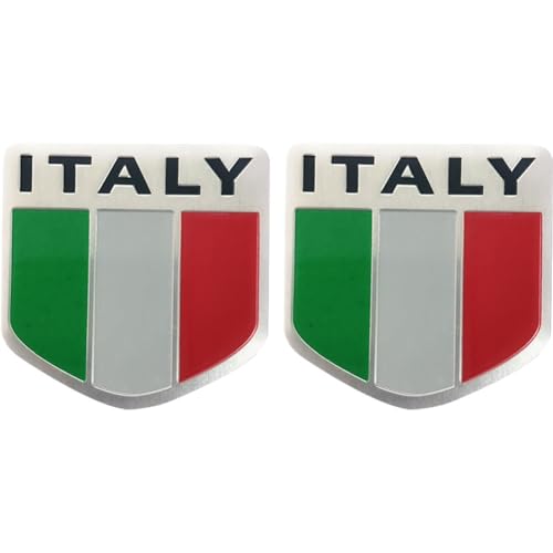 Uzztfa 2 Stück Italien Flagge Autoaufkleber Auto Abzeichen Embleme Aufkleber Dekor Motorrad Karosserieaufkleber Auto Styling Zubehör von Uzztfa