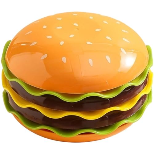 Uzztfa Hamburger-Teller-Set, stapelbares Burger-Teller-Set, Küchengeschirr-Set in Burgerform für Dessert, Sushi, Snacks, Partygeschirr von Uzztfa