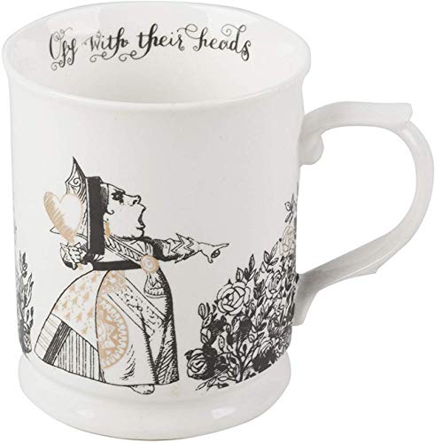 V&A Becher, Tasse ALICE IN WONDERLAND 400ml schwarz weiß Porzellan, 1 Stück (1er Pack) von V&A