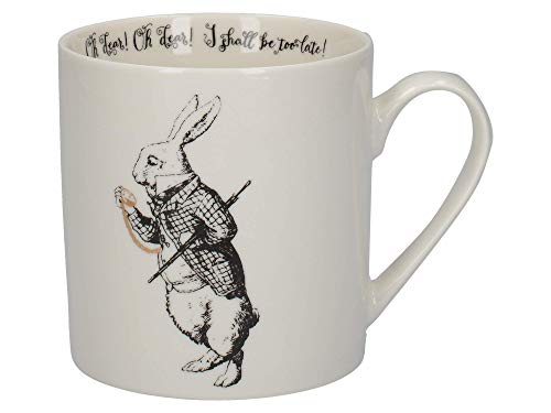 V&A Alice im Wunderland Tasse in Geschenkbox, White Rabbit'', feines Porzellan, weiß, 350 ml von V&A