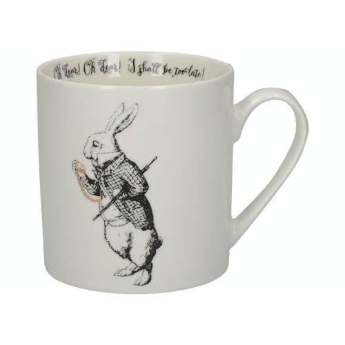 V&A Alice im Wunderland Tasse in Geschenkbox, White Rabbit'', feines Porzellan, weiß, 350 ml von V&A