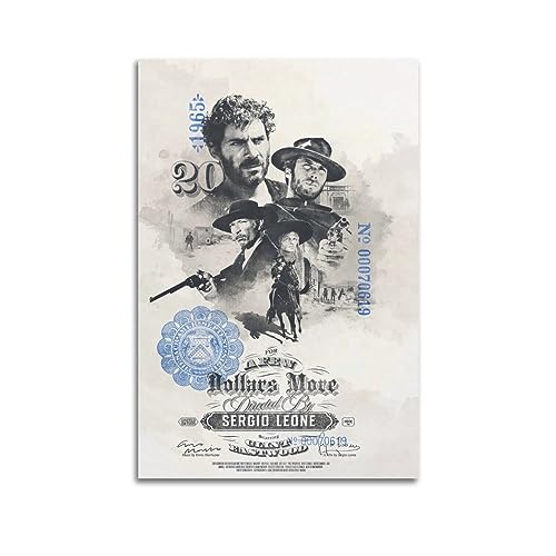 V BY N Sergio Leone Spaghetti Western Trilogy (2) Filmposter Vintage Art Cover Raumdekor Ästhetische Schlafzimmer Dekor Leinwand Poster für Schlafzimmer 30 x 45 cm ungerahmt von V BY N