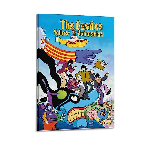 V BY N The Beatles Yellow Submarine Poster Vintage Art Cover Room Decor Aesthetic Bedroom Decor Canvas Poster For Bedroom 20x30inch(50x75cm) Frame-style von V BY N
