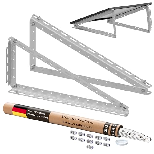 2x Solarmodul Halterung - 0% MwSt│ Halterung für Solarmodule bis zu 114.5 cm │ Robuste Solarpanel Halterung │ Einstellbarer Neigungswinkel 0° - 90° │ Flachdach, Balkonkraftwerk, Wand etc. 2x Solarmodul Halterung - 0% MwSt│ Halterung für Solarmodule bis zu 114.5 cm │ Robuste Solarpanel Halterung │ Einstellbarer Neigungswinkel 0° - 90° │ Flachdach, Balkonkraftwerk, Wand etc. von V-CANT-C