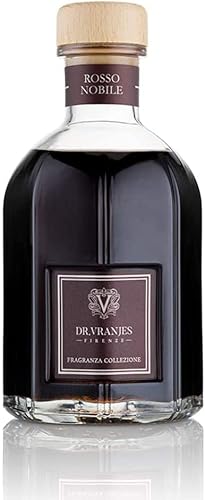 Dr. Vranjes - Rosso Nobile 2500 ml Diffuser + Doppelpack Schwarze Sticks (3 Stück) - Luxuriöser Raumduft Made in Italy, Hauptduft Frucht: Orange, Erdbeere und Rote Beeren, Birke von Dr. Vranjes