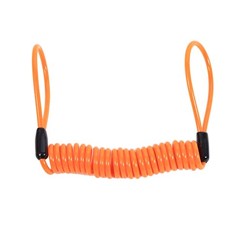 V GEBY Kabel zur Verriegelung der Scheibe, Kabel zur Erinnerung an Motorrad, 1,5 m, Sicherheitsalarm, Erinnerungskabel, Diebstahlschutz am Lenker (orange) von ZOUXO