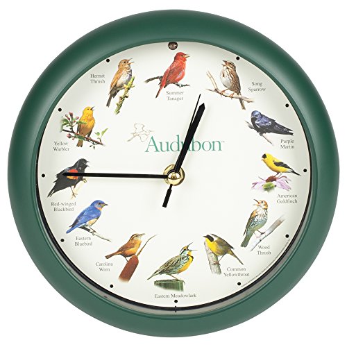 Mark Feldstein & Associates Audubon Singing Bird Wanduhr, Schreibtischuhr, 20,3 cm von Mark Feldstein & Associates