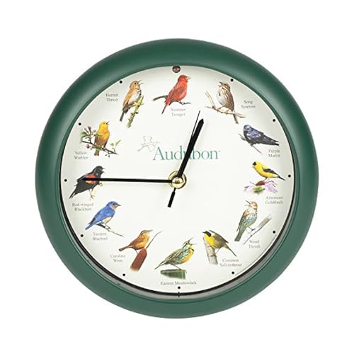 Mark Feldstein & Associates Audubon Singing Bird Wanduhr, Schreibtischuhr, 20,3 cm von Mark Feldstein & Associates