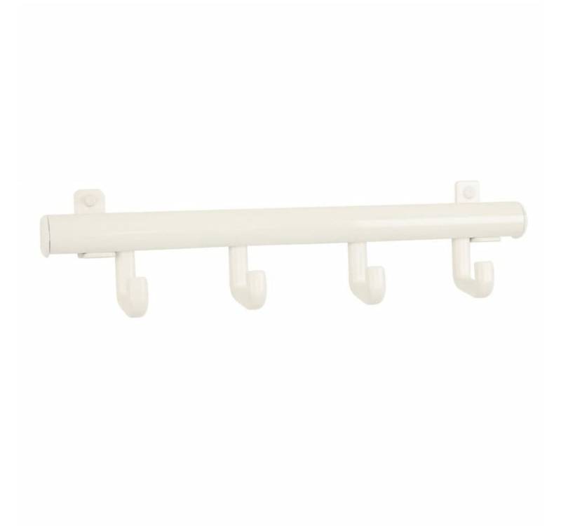V-Part Garderobenständer Garderobenleiste mit 4 Haken Techno 4 Weiß, (1 St) von V-Part