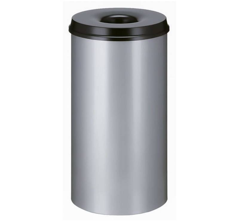 V-Part Mülleimer Papierkorb Selbstlöschend 50 L Silber und Schwarz von V-Part