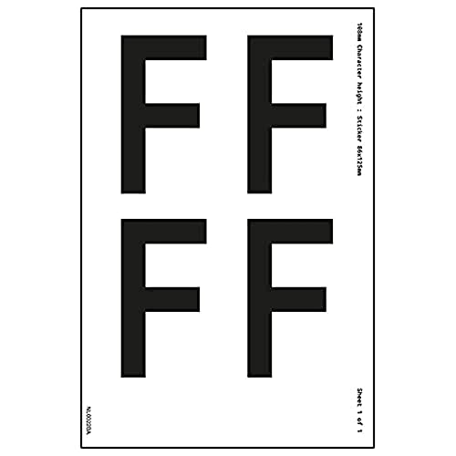 Ein Buchstabenbogen – F – 13 mm Zeichenhöhe – 300 x 200 mm – selbstklebendes Vinyl von V Safety