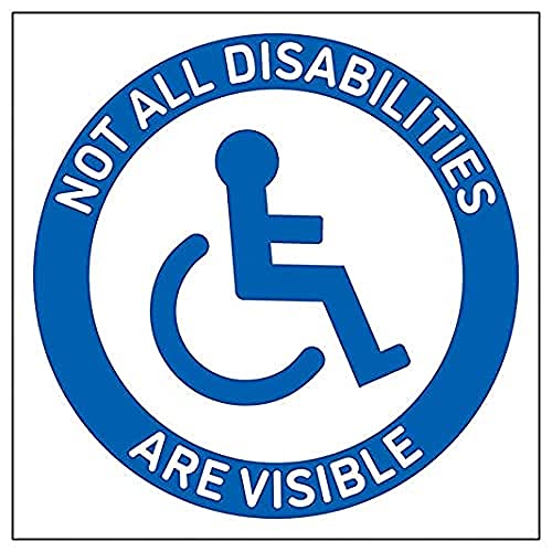 Fensteraufkleber „Not All Disabilities Are Visible“, 150 x 150 mm von V Safety