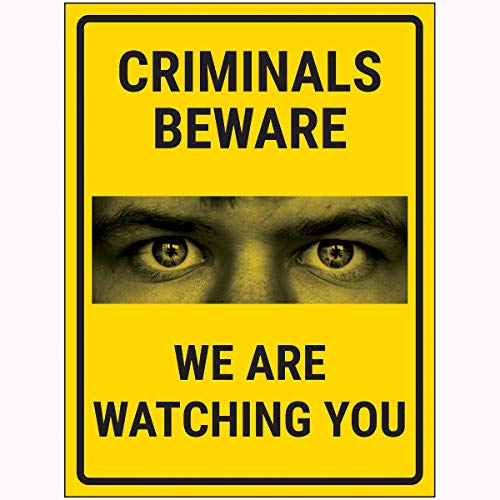 Fensteraufkleber mit Aufschrift"VSafety Ccrials Beware We Are Watching You", 300 x 400 mm von V Safety