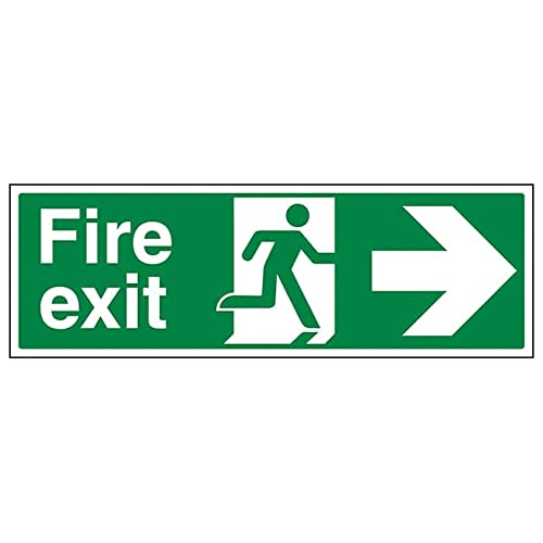 Fire Exit – Fire Exit Arrow Right – 300 x 100 mm Sicherheitsschild von VSafety