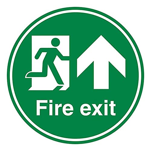 Fire Exit Pfeil nach oben, selbstklebend, 300 x 300 mm von V Safety