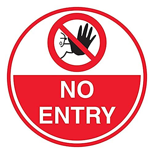 No Entry Bodenaufkleber, selbstklebend, 300 x 300 mm von V Safety