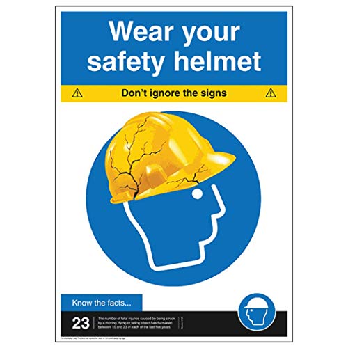 Poster VSafety Don't Ignore – Wear Your Safety Helmet A2 – 420 x 594 mm – Standard von V Safety